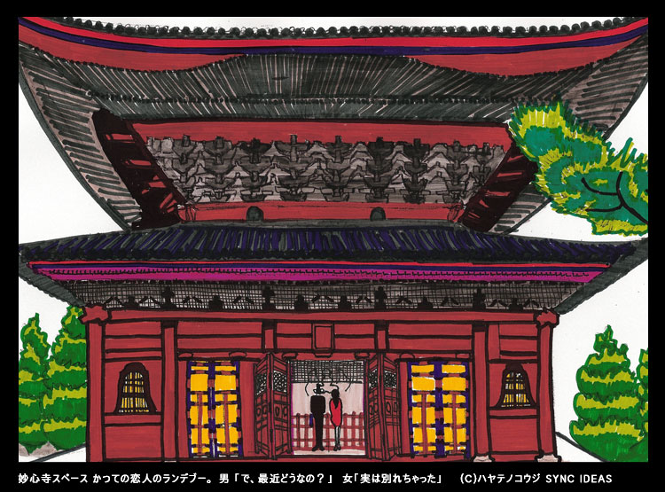 京都の絵 妙心寺スペースその３ マーカー色付け Kyoto 京都へのラブレター 京都ファンが京都から学ぶ暮らし方と働き方